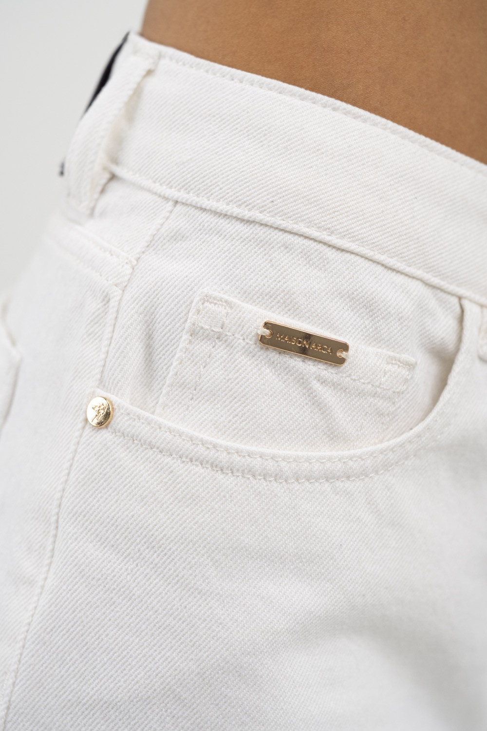 Maison Arca Deva — denim shorts in White — view 27