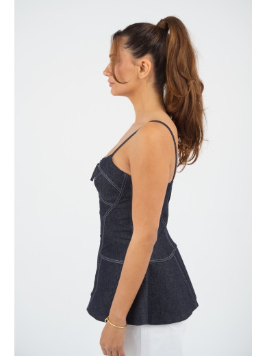Maison Arca Aurora — denim top — view 3