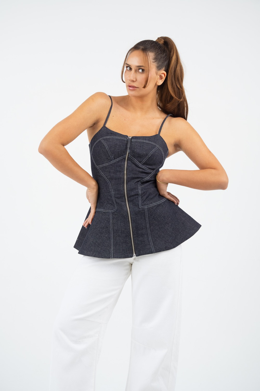 Maison Arca Aurora — denim top — view 4