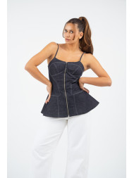Maison Arca Aurora — denim top — view 4