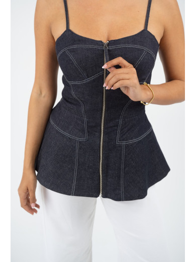 Maison Arca Aurora — denim top — view 6