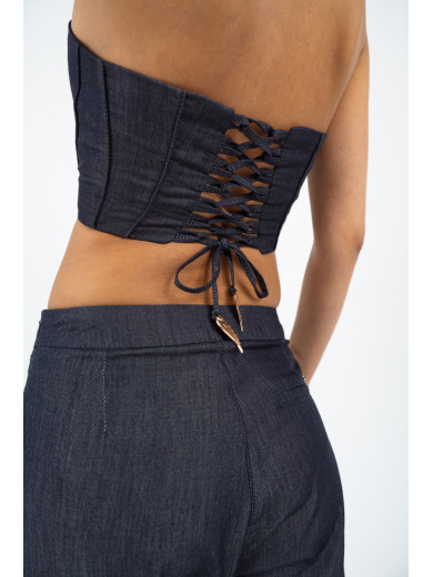 Maison Arca Lydia — denim top — view 3