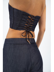 Maison Arca Lydia — denim top — view 3
