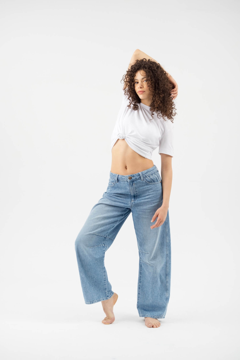 Maison Arca Caroline — denim jeans in Aqua — view 5