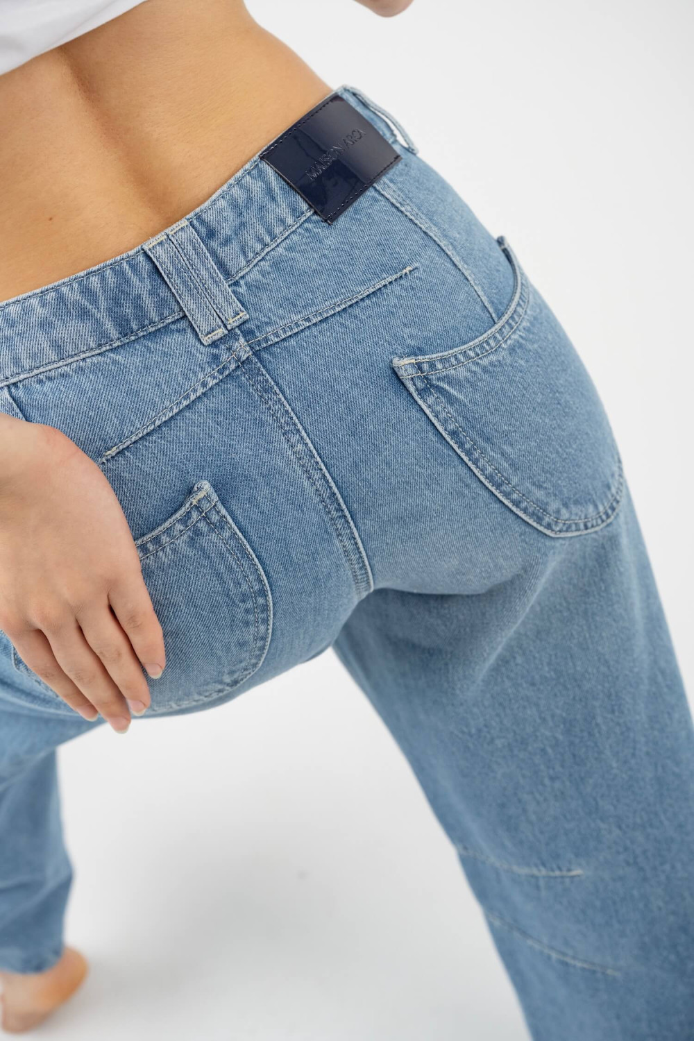 Maison Arca Caroline — denim jeans in Aqua — view 7