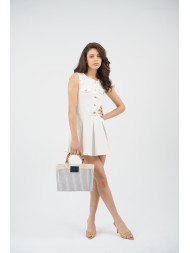 Maison Arca Coco — denim dress in Coco White — view 8
