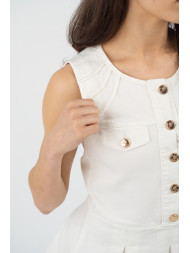 Maison Arca Coco — denim dress in Coco White — view 13