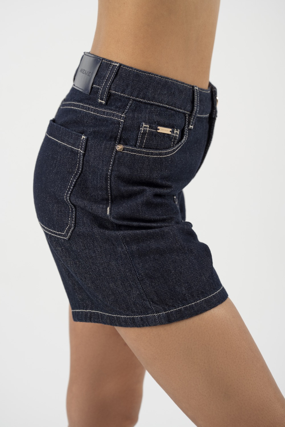 Maison Arca Deva — denim shorts in Rinse — view 16
