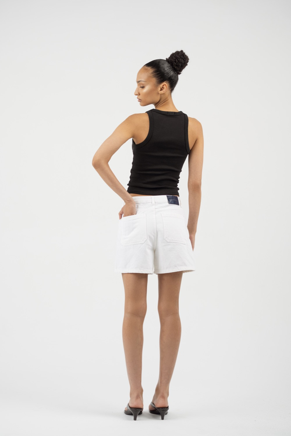 Maison Arca Deva — denim shorts in White — view 23