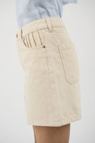 Deva denim shorts in Ecru — view 6 | Maison Arca