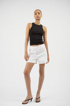 Deva denim shorts in White — view 1 | Maison Arca